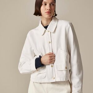 J. Crew Short Barn Jacket™ Cotton Twill White